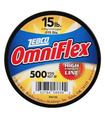 Zebco Omniflex Monofilament High Strength Fishing Line 15 Pound Tested 500 Yards
