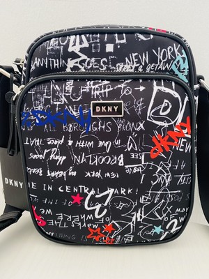 DKNY Nylon Graffiti Crossbody Handbag (Black) MSRP $148