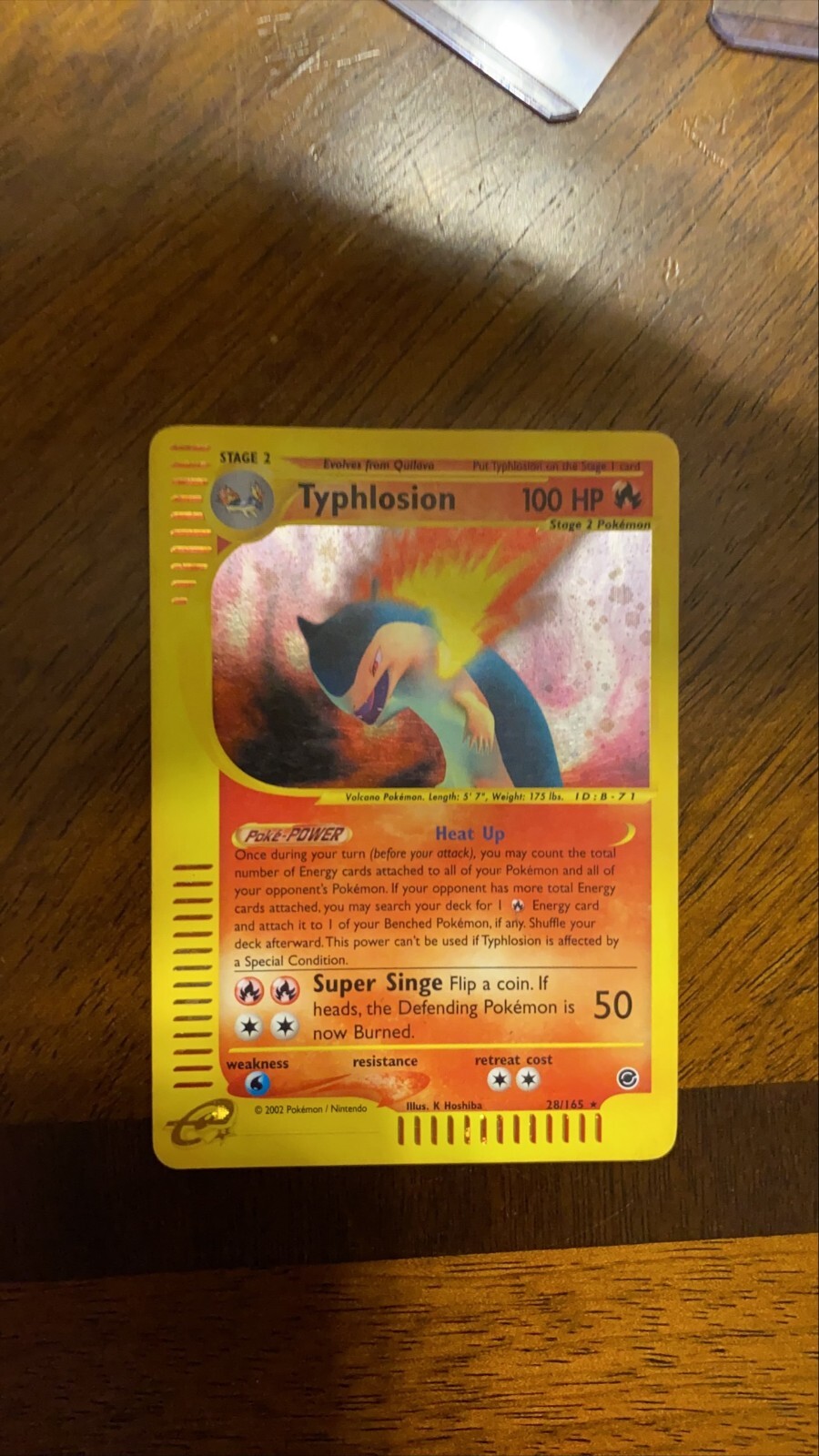 Typhlosion Holo Rare 28/165 Expedition Base Set Pokémon TCG 2002