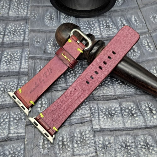 Exotic Leather Watch Band for Apple Watch size 38/40/41mm Minimalist Design - Picture 3 of 12