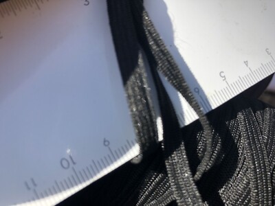 1,5m / Meter GUTE STARKE QUALITÄT FLACH GEWEBT ELASTISCH SCHWARZ 6mm breit Maskenherstellung