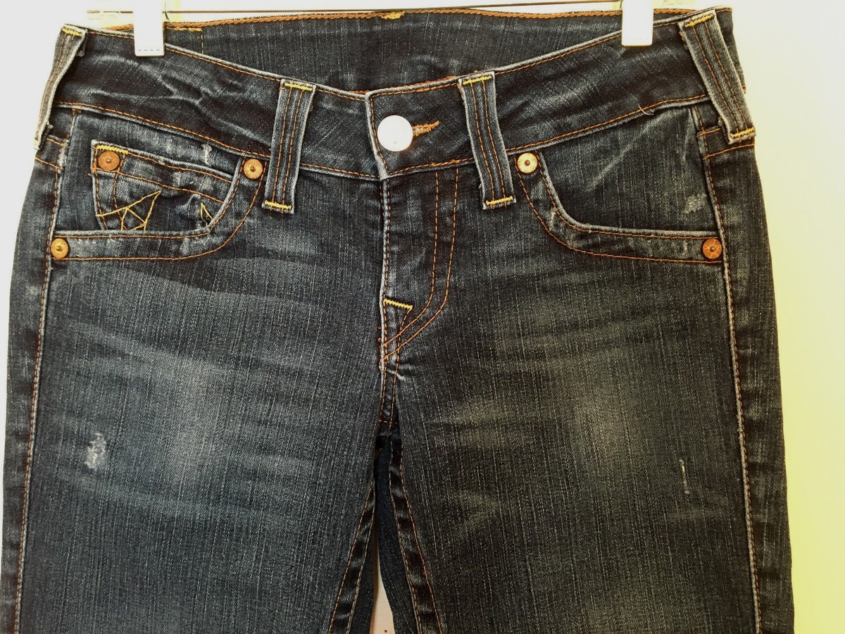 TRUE RELIGION Bootcut Distressed LOWRISE Jeans 32 Inches