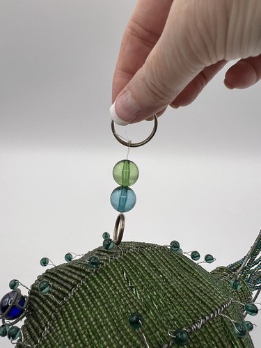 Hand Made Beaded Wire Puffer Fish Mobile By Beadworx, Made In Haiti - Picture 12 of 12
