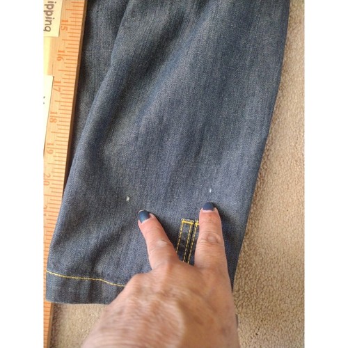 Charter Club Jacket Woman M Blue Double Breast Denim Jean Jacket Yellow Stitch - Picture 6 of 9
