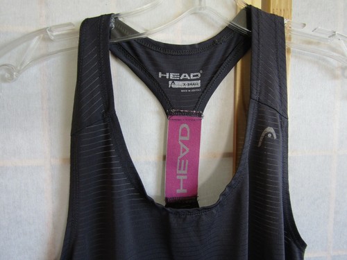HEAD Gray Subtle Stripe Polyester Blend Sleeveless Active Tank Top Women's XS - Picture 2 of 4