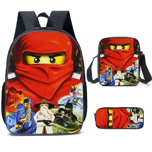 Ninjago Anime 3tlg/Set Rucksack Schüler Schule Umhängetasche Backpack Kinder 2024 - Bild 2 von 33