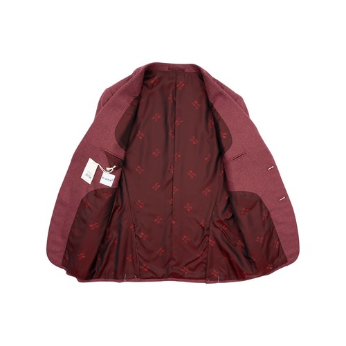 $1600 EIDOS by ISAIA NAPOLI Wine Sport Coat Jacket Silk / Wool 38 US / 48 EU Reg - Picture 3 of 8