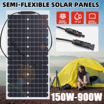 150W-900W Flexible Solar Panel 18V Mono Home RV Rooftop Camping Off-Grid Power