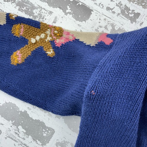 Vintage Northern Isles Sweater Women Large Hand Knit Baking Gingerbread Grandma - Picture 11 of 18