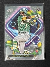 2023 Topps Chrome Cosmic Baseball Esteury Ruiz Rookie Oakland Athletics RC Base