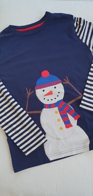 NEU; PULLOVER; SWEATSHIRT; MINI BODEN; SCHNEEMANN; DUNKELBLAU;  GR. 140
