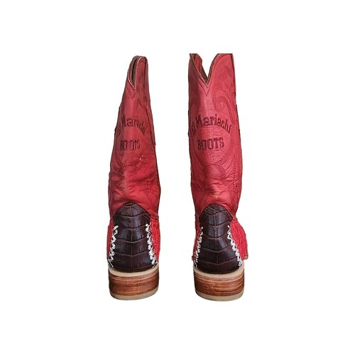 El Mariachi Men's Red Pointy Cowboy Boots Mex 27 - Picture 5 of 8