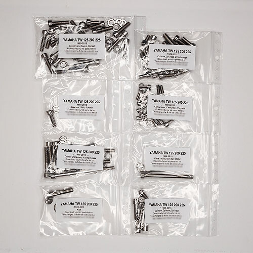 Kit vis moteur Yamaha TW 125 inox de qualité supérieure 1998-2015