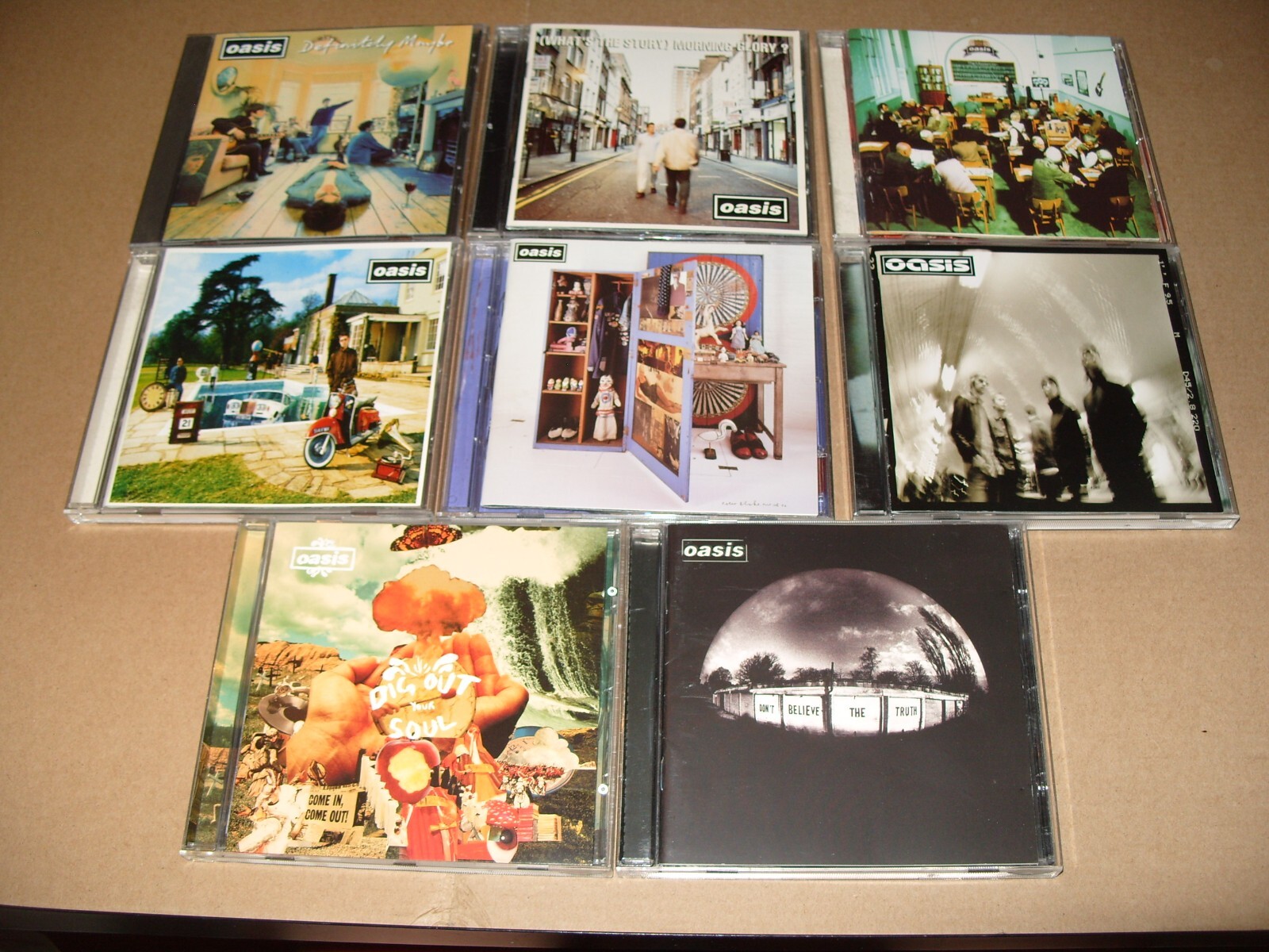 Oasis -Definitely Maybe -cd 8 Album cd Lot cds+Inlays Ex/Ex+ condition/Cases Vg+