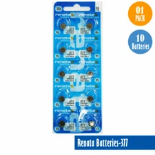 Renata 377 Watch Cell Batteries SR626SW, SWISS MADE Pack of 10 to 100