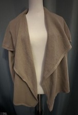 Cárdigan abierto VERA WANG Simply Vera CS beige imitación cuero manga parche