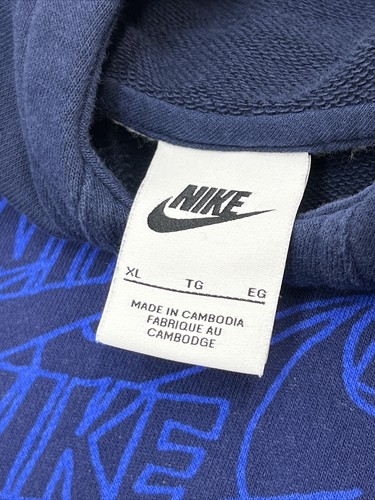 Nike Pullover Hoodie Sweatshirt Front Zippered Pouch Boys Blue - XL Offers - Picture 6 of 6