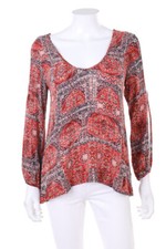 zebra Bluse Cold-Shoulder Hippie Style Print Viskose tiefer Rückenausschnitt S