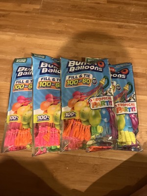 (4-pack) Zuru Tropical Party Bunch O Balloons 100  Self-Sealing Water  