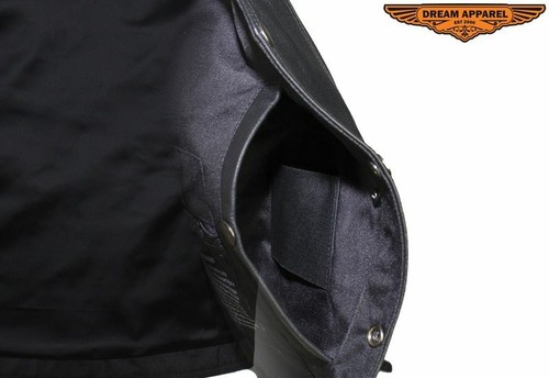 Men's Leather Vest Slip and Zippered Pockets Buttoned Front Closure Black - Bild 5 von 9