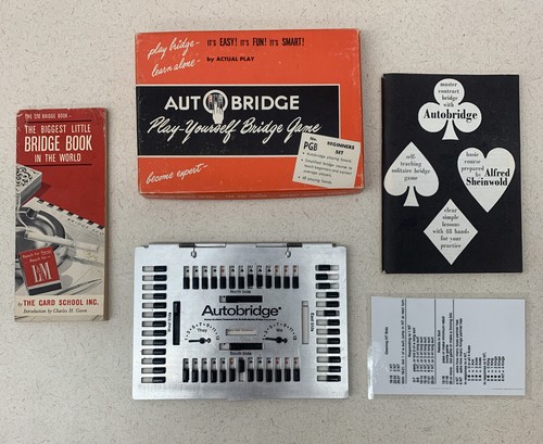 Vintage 1959 Autobridge Auto Play Yourself Bridge Game PGB Beginners Set w/ Box