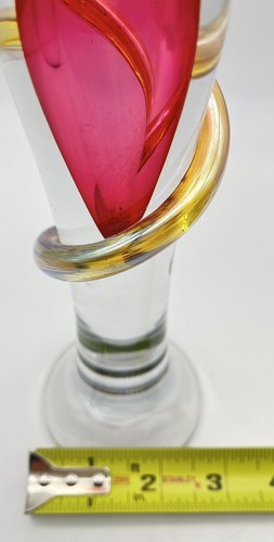 Hand Blown Glass Perfume Bottle Summerso Applied Swirl Artist Signed NO Stopper - Picture 4 of 9