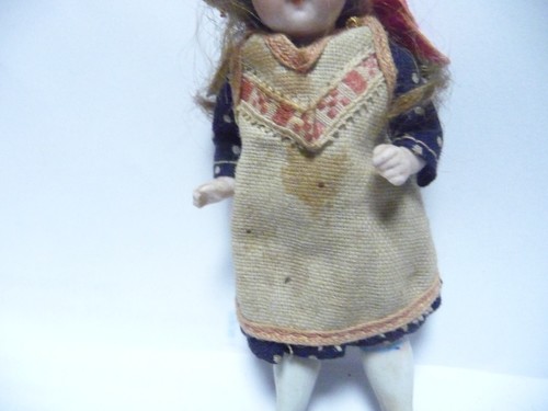 Nr.4 Antike Puppe Püppchen Glasaugen Porzellan um 1890 Puppenstuben ca.10cm - 第 4/8 張圖片