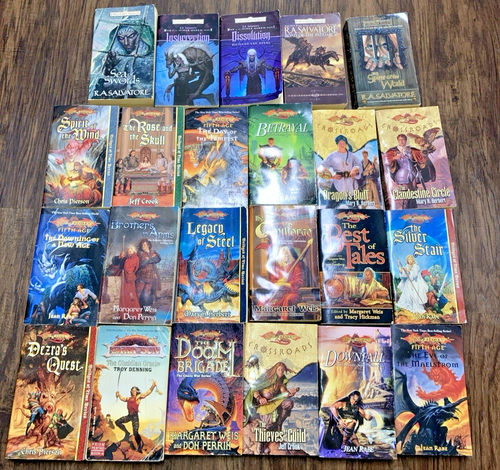 Vtg Lot of 23 Dragonlance Forgotten Realms Margaret RA Salvatore Paperback Books