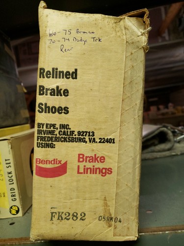 REMANUFACTURED BENDIX FK282 Rear Drum Brakes 66-75 Bronco/70-74 Dodge Trk