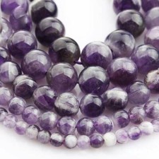 15" Strand Natural Purple Amethyst Stone Gemstone Beads 4mm 6mm 8mm 10mm 12mm