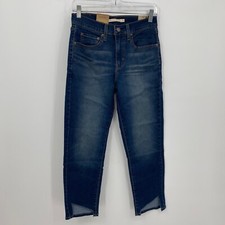 Levi's Women's 724 High Rise Slim Straight Cropped Jeans Medium Blue Size 28