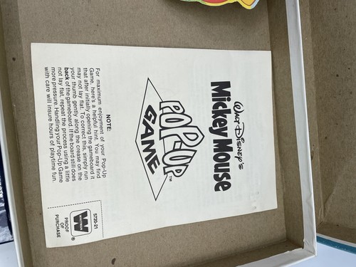 RARE Vintage Walt Disney Mickey Mouse POP UP Game by Whitman Complete NICE 2A - Picture 7 of 11