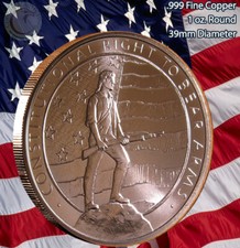 "Second Amendment" 1 oz .999 Copper Round 2nd Amendment on the Back