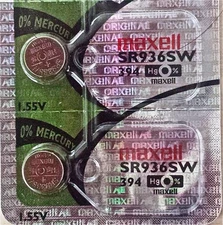 394 MAXELL WATCH BATTERIES SR936SW (2 pieces) New packaging Authorized Seller