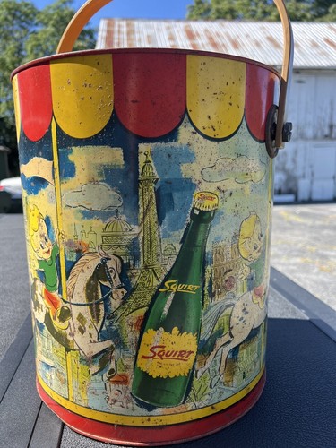1953 SQUIRT MERRY-GO-ROUND COOLER-SPRITE BOY - Picture 4 of 16