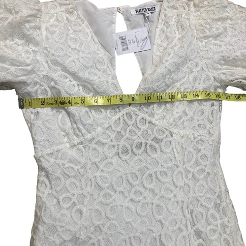 Walter Baker Size 2 Cutout Lace Caroline Mini Dress Ivory Puff Sleeve NWT $298 - 第 3/7 張圖片