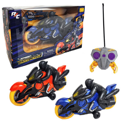 360° Rotating Drift Remote Control Motorcycle Toy High Speed Motorbike W/  Lights