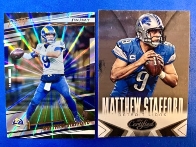 Matthew Stafford 2022 Prestige Xtra Points Sunburst & 2014 Panini Certified