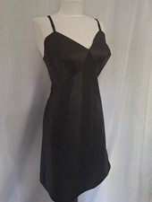 Vtg 50s Van Raalte Black DuPont Nylon Slip Dress Lingerie Size 38