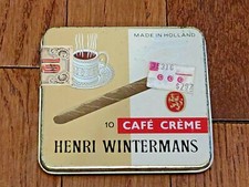 HENRI WINTERMANS Cafe Creme Holland Vintage Cigar Tin Case Original Paper Sleeve