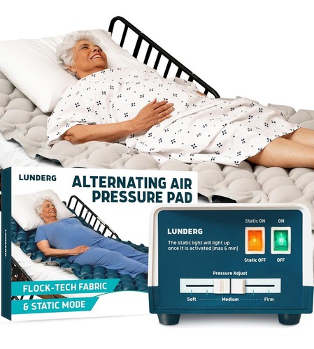 Lunderg Alternating Air Pressure Mattress Pad Flock Tech Static Mode Quiet Pump - 第 1/10 張圖片
