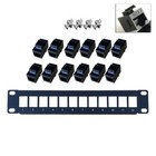 Patch Panel 12 Port CAT6 with Inline Keystone 10G Pass-Thru Coupler Patch Panel