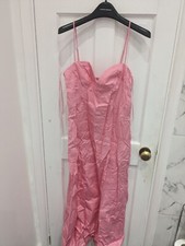 Zara Sweetheart Pink Linen Midi Dress