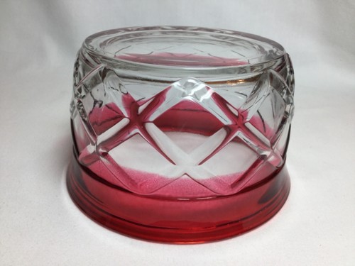 Vtg Indiana Glass GAZEBO Pattern Dish Ruby Red Flashed Rim Diamond Lines EUC - Picture 5 of 9
