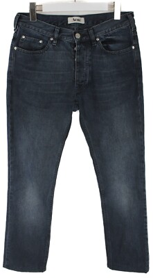 ACNE Roc / Lana Blaue Jeans Herren W31/~L29 Slim Whiskers Ausgebleicht Blau