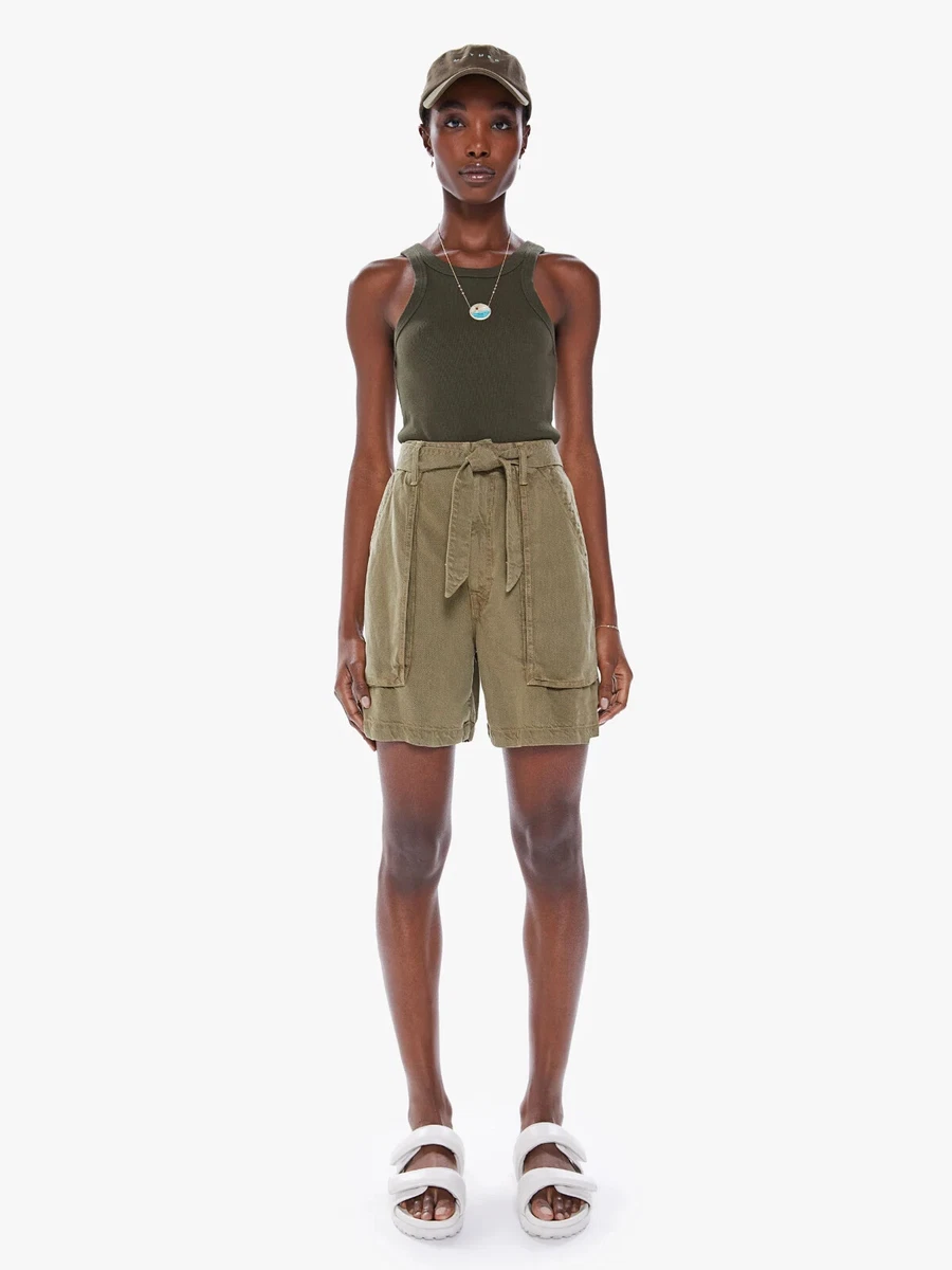 Olive green paperbag best sale shorts