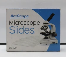 AmScope 50 Blank Microscope Slides w Ground Edges Pre-Cleaned Clear Glass Slides