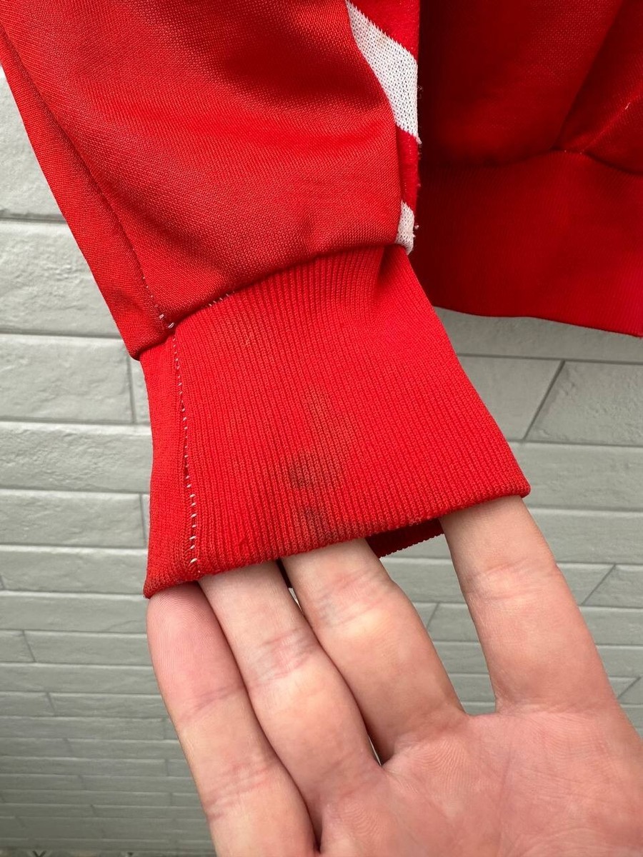 Vintage Hummel Track Top Jacket Denmark Made Red and White