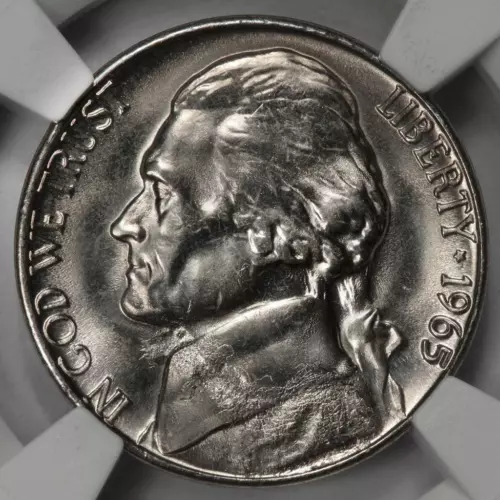 1965 SMS NGC MS67 Struck Thru (Cloth) Nickel Mint Error Unique Rare High Grade