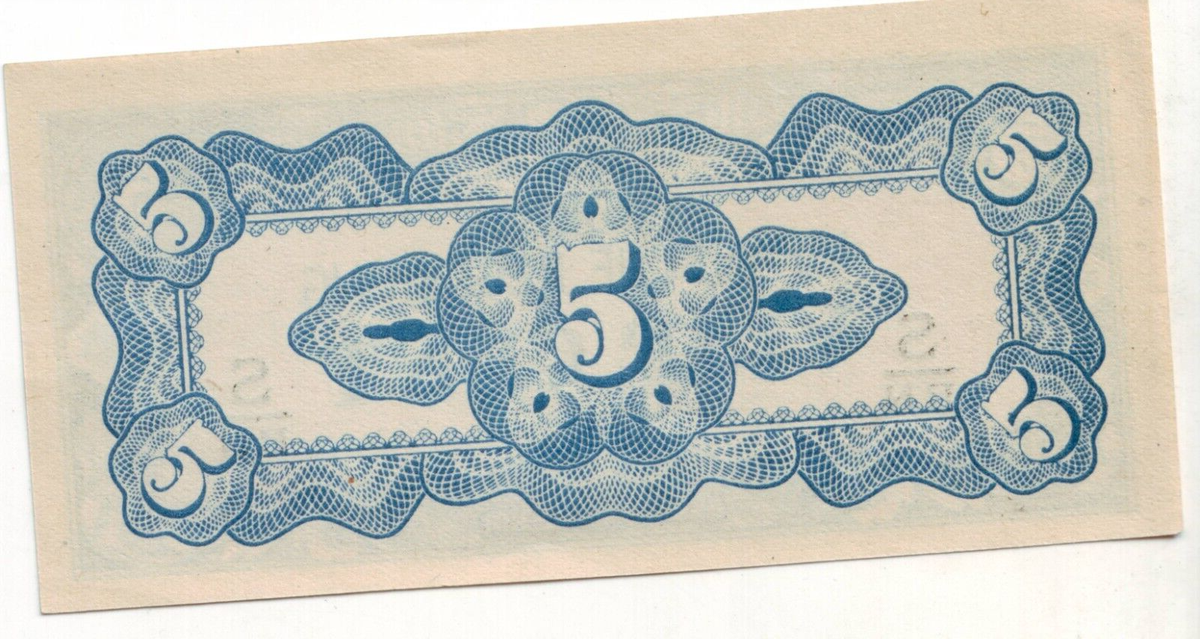 De Japansche Regeering Vijf Cent Japanese Government 5 Cent Note